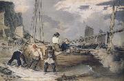 John Augustus Atkinson Fishermen hauling out ready to put to sea (mk47) oil painting